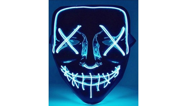 Светящаяся неоновая маска "Судная ночь" цвет: Неоновый