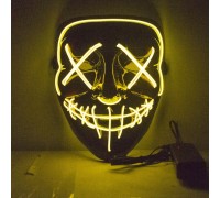 Светящаяся неоновая маска "Судная ночь" цвет: Жёлтый 