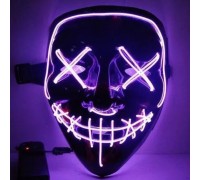 Светящаяся неоновая маска "Судная ночь" цвет: Фиолетовый