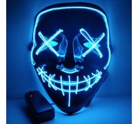 Светящаяся неоновая маска "Судная ночь" цвет: Синий
