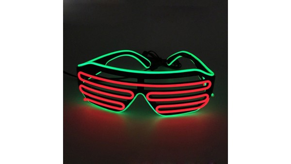 Светящиеся неоновые очки, цвет: Зелено-красный
