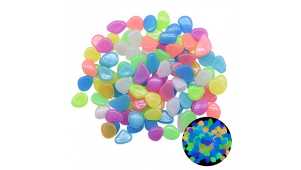 Пластиковые камни, светящиеся в темноте 50 штук, цвет: MIX