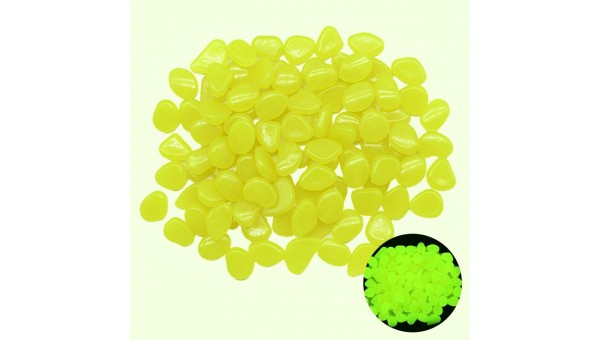 Пластиковые камни, светящиеся в темноте 50 штук, цвет: Лимонный