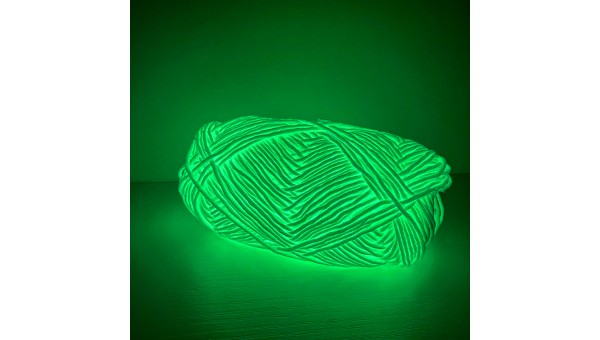 Пряжа люминисцентная светящаяся в темноте, длиной 70 м., цвет: Голубой/Зеленый