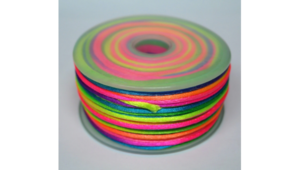 Шнур капроновый флуоресцентный, диаметр 3-4 мм, катушка 50 м, цвет: Радуга