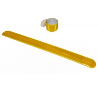 Браслет светоотражающий самозакрепляющийся "мягкий пластик", всепогодный, цвет: желтый хром, 3х30 см